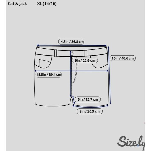 Cat & Jack Women’s Denim Jean Midi Cutoff Shorts XL (14/16) Blue Super Stretch - Picture 9 of 12